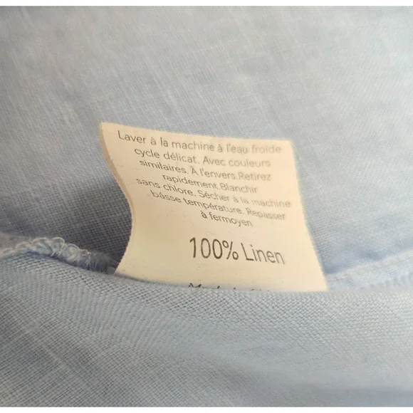 Lintico 100% Linen A Line Midi Dress Size M New Baby Blue Lagenlook Valencia - Picture 10 of 10